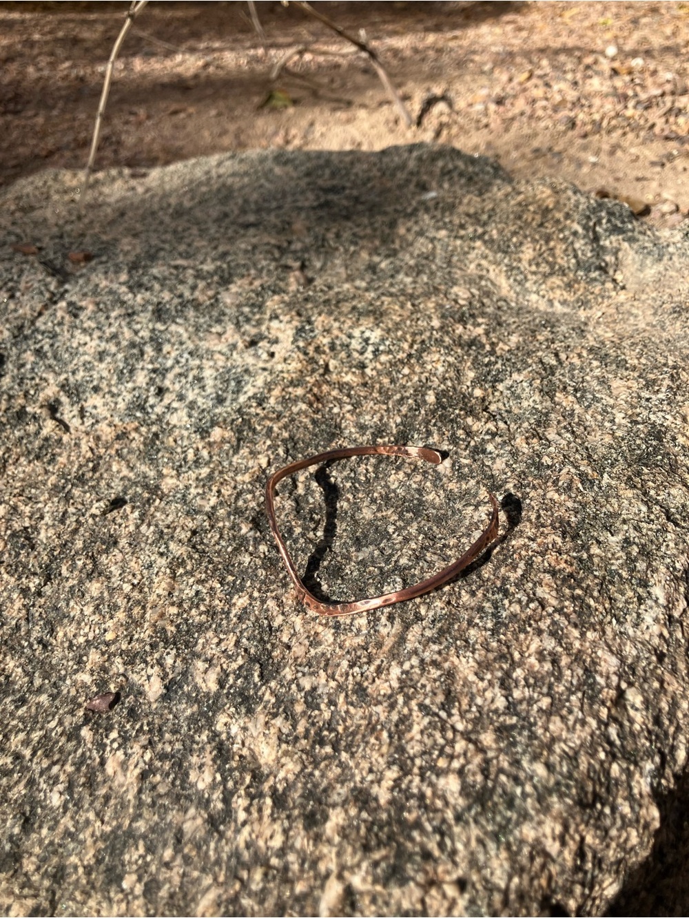 Delicate Hand Crafted Hammered Copper Bangle - Picture 2 of 6